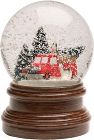 img 3 attached to 🚗 Red Christmas Truck Snow Globe with Tree - Musical Wind Up Snow Globe Music Box - ART & ARTIFACT Holiday Decor