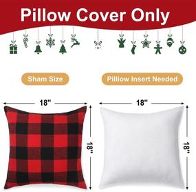 img 2 attached to Christmas Pillow Covers - Set of 2, 18x18 inches, Winter Holiday Decorative Pillow Covers for Home Decor, Red and Black Buffalo Check Plaid Throw Pillow Covers