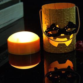 img 2 attached to 🎃 Halloween Pumpkin LED Lights with Remote and Timer - Bright Flickering Battery Operated Jack-O-Lantern Electric Flameless Candles for Pumpkin Decorations - 3 Pack Orange - CANDLE CHOICE Halloween Décor