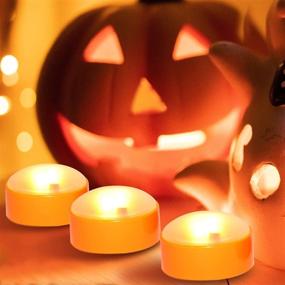 img 3 attached to 🎃 Halloween Pumpkin LED Lights with Remote and Timer - Bright Flickering Battery Operated Jack-O-Lantern Electric Flameless Candles for Pumpkin Decorations - 3 Pack Orange - CANDLE CHOICE Halloween Décor