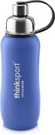 🔵 blue thinksport stainless steel sports bottle - 25 ounce logo