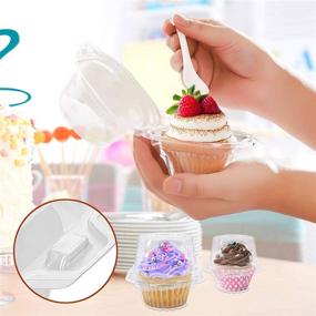 img 3 attached to 50 PCS Stackable Individual Cupcake Container – BPA-Free Plastic with Deep Dome, Disposable Cupcake Boxes for Parties, Weddings, and More!