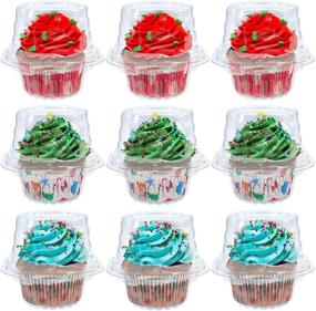 img 4 attached to 50 PCS Stackable Individual Cupcake Container – BPA-Free Plastic with Deep Dome, Disposable Cupcake Boxes for Parties, Weddings, and More!