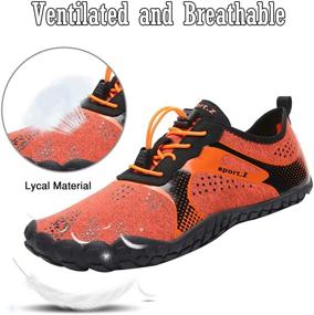 img 3 attached to Water Shoes Mens Womens Quick Dry Barefoot Swim Shoes Aqua Socks Orange 44 Women's Shoes