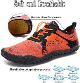 img 2 attached to Water Shoes Mens Womens Quick Dry Barefoot Swim Shoes Aqua Socks Orange 44 Women's Shoes