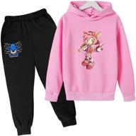 🦔 boys' velvet hedgehog 2 large hoodie sweatpants: fashionable clothing for hoodies & sweatshirts logo