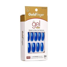 img 2 attached to Kiss Gold Finger Gel Glam 24 Nails GFC04 BLUE (2 Pack) - Enhanced for Better SEO