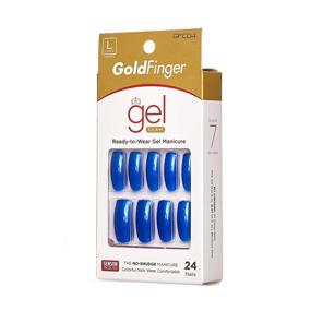 img 1 attached to Kiss Gold Finger Gel Glam 24 Nails GFC04 BLUE (2 Pack) - Enhanced for Better SEO