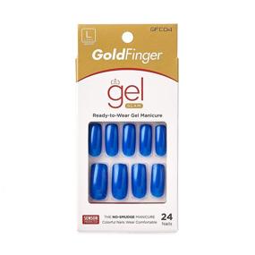 img 3 attached to Kiss Gold Finger Gel Glam 24 Nails GFC04 BLUE (2 Pack) - Enhanced for Better SEO