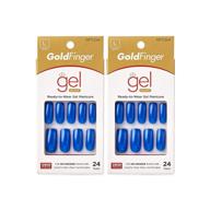 kiss gold finger gel glam 24 nails gfc04 blue (2 pack) - enhanced for better seo logo