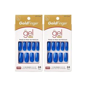 img 4 attached to Kiss Gold Finger Gel Glam 24 Nails GFC04 BLUE (2 Pack) - Enhanced for Better SEO