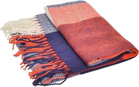 img 1 attached to 🧣 Woogwin Lattice Stylish Blanket: Gray Red Women's Scarves & Wraps