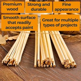 img 3 attached to 🔧 Versatile Craft Supply: Wooden Dowel Rods - 60 pcs Round Wood Dowels 12 inch in Various Sizes - 1/8, 3/16, 1/4 - Perfect for Crafts, Sticks, and More!