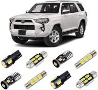 улучшите свой toyota 4runner: набор белого светодиодного освещения brishine со светильниками номерного знака и инструментом для легкой установки - сверхяркая пакетная освещение салона на 6000k (2010-2021) логотип