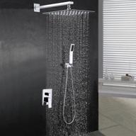 🚿 boharers 10-inch rainfall shower head with handheld - wall mount stainless steel multi-function rain mixer shower combo, polished chrome - enhance shower experience logo