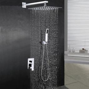 img 4 attached to 🚿 BOHARERS 10-Inch Rainfall Shower Head with Handheld - Wall Mount Stainless Steel Multi-Function Rain Mixer Shower Combo, Polished Chrome - Enhance Shower Experience