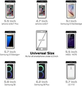 img 1 attached to 📱 Водонепроницаемая сумка для телефона: BRAVESHINE Универсальный сухой мешок для iPhone 11 Pro XR X XS MAX, Samsung Galaxy A70 A50 A20, LG Stylo 5, OnePlus 7T 6T - черный, экран 6,5 дюйма