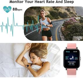 img 2 attached to 📱 Xercise 1.7&#34; Smart Watch for Android and iPhone, Samsung Compatible, Fitness Tracker with Blood Pressure, Heart Rate & Blood Oxygen Monitor, IP68 Waterproof Watch for Women and Men