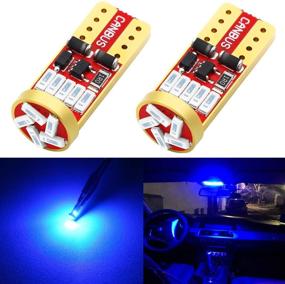 img 4 attached to Phinlion 194 LED Blue Super Bright Replacement Bulbs for Car Dome Map Reading Door Courtesy License Plate Lights - 168 2825 175 T10 Wedge, 15-SMD 4014 Chipsets