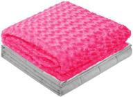 🌸 washable 15lb zonli weighted blanket with chenille duvet - hot pink, 60''x80'', premium cotton, glass beads - for adults, women, men, youths logo