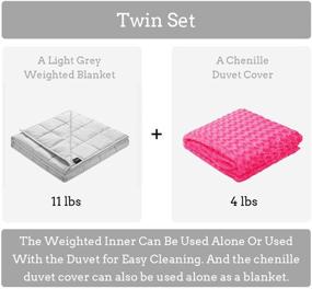 img 3 attached to 🌸 Washable 15lb ZonLi Weighted Blanket with Chenille Duvet - Hot Pink, 60''x80'', Premium Cotton, Glass Beads - for Adults, Women, Men, Youths