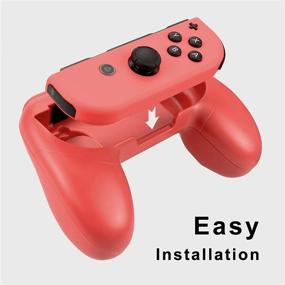 img 1 attached to 🎮 Nintendo Switch Joy-Con Controllers Grip Kit – Durable Joy-Con Handle, 2-Pack (Red/Blue)