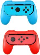 🎮 nintendo switch joy-con controllers grip kit – durable joy-con handle, 2-pack (red/blue) logo