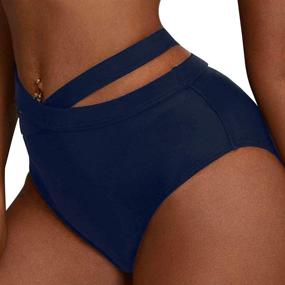 img 3 attached to Firpearl Women's High Waisted Bikini Bottoms with Cutouts - Swim Shorts Swimsuit Brief