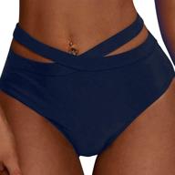 firpearl women's high waisted bikini bottoms with cutouts - swim shorts swimsuit brief logo