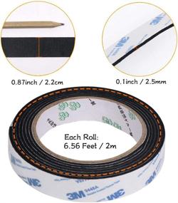 img 2 attached to 🪑 GINOYA 0.87in Furniture Pads Roll - 6.56ft x 2 Rolls - Adhesive Felt Strips for Hardwood Floors - Scratch Prevention & Soundproofing - Black