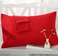 🔴 yaroo premium 400 thread count cotton pillow cases - set of 2 standard/queen size, soft and breathable envelope closure pillow case, 20 x 30 inches, red logo