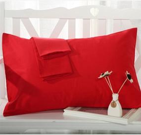 img 3 attached to 🔴 YAROO Premium 400 Thread Count Cotton Pillow Cases - Set of 2 Standard/Queen Size, Soft and Breathable Envelope Closure Pillow Case, 20 x 30 Inches, Red