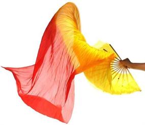 img 2 attached to 🎉 Enhance Your Party Stage Performance with the eoocvt 1.8M Hand Made Belly Dance Dancing Silk Bamboo Long Fan