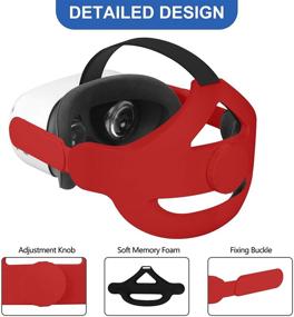 img 2 attached to 🔥 MASiKEN 6-in-1 Oculus Quest 2 Accessories Kit: Head Strap Replacement, VR Front Cap, Controller Cover, Face Pad, Release Face Squeeze for Comfortable Wearing - Hot Red Set - Perfect for Family Holiday Bundle