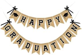 img 3 attached to 🎓 Burlap Happy Graduation Banner & Party Supplies 2021: Rustic Vintage Decorations - No Assembly Required!