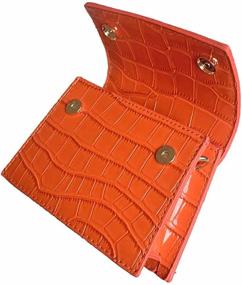 img 3 attached to Crossbody Handle Clutch Handbag Orange Women's Handbags & Wallets