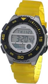 img 3 attached to ⌚ Женские наручные часы Casio с кварцевым механизмом на 10 лет смолистым ремешком желтого цвета - LWS-1100H-9AVCF: прочные и стильные аксессуары для мерного времени.