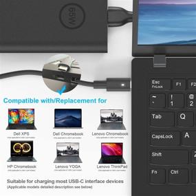 img 2 attached to AYNEFF 65W USB-C Laptop Charger - Compatible with Dell XPS 13, Chromebook, Latitude - Powerful Type C Power Cord (0JYNW, 2YKOF included)