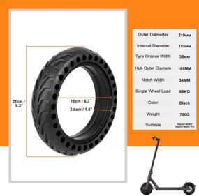 img 3 attached to 🛴 Jesdoo Solid Tire Replacement for Electric Scooters Xiaomi M365 / Gotrax GXL V2 - 8.5 Inch Explosion-Proof Solid Tire Replacement for Scooter Wheels