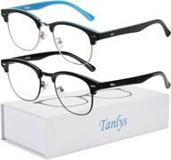 tanlys 2 pack blue light blocking glasses for computer eye strain [dry eye &amp logo