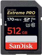 high-performance sandisk 512gb extreme pro uhs-i sdxc memory card: unleash the power of your devices logo