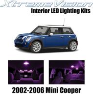 xtremevision внутреннее светодиодное освещение для mini cooper 2002-2006 (7 штук) розовый набор светодиодного освещения с инструментом для установки внутреннего освещения логотип