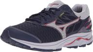 experience optimum performance with mizuno women's wave rider 21 gtx running shoes logo