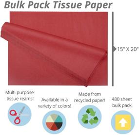 img 1 attached to 🎁 480 Sheets Bulk Pack Red Tissue Paper Gift Wrap - 15" x 20" - Ream of Wrapping Tissue Paper for Scrapbooking, Art & Crafts, Christmas Gifts, and more!