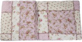 img 2 attached to 🌸 Floral Patchwork Quilted Throw Blanket in Reversible Pink Stitching ...