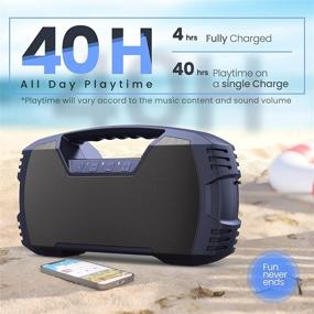 img 1 attached to 🔊 DBSOARS GO Bluetooth Speaker, 40W, 40-Hour Playtime, IPX7 Waterproof Portable Outdoor Speaker, 10000mAh Battery, Loud HD Powerful Sound, Punchy Bass for Party, Camping, Beach, Pool - Gentle Blue