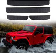 🚙 auxmart sill guards entry scuff plate cover protectors for jeep wrangler jl 4-door (2018-2021) - enhance the style and protect your vehicle with black accessories parts logo