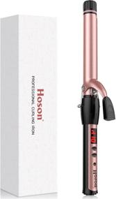 img 4 attached to 💇 Hoson 1-Inch Ceramic Hair Curling Iron for Long Hair - Long Barrel, Dual Voltage Curling Wand with Adjustable Temperature & Glove Included