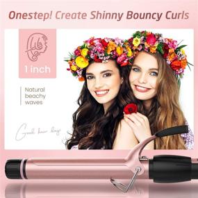 img 3 attached to 💇 Hoson 1-Inch Ceramic Hair Curling Iron for Long Hair - Long Barrel, Dual Voltage Curling Wand with Adjustable Temperature & Glove Included