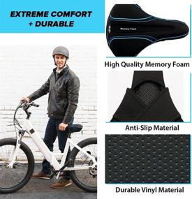 img 1 attached to 🚴 X WING Bike Seat Cover Padded with Memory Foam - Ultimate Comfort for Men and Women, Ideal for Indoor and Outdoor Cycling on Stationary Bikes and Spinning Workouts